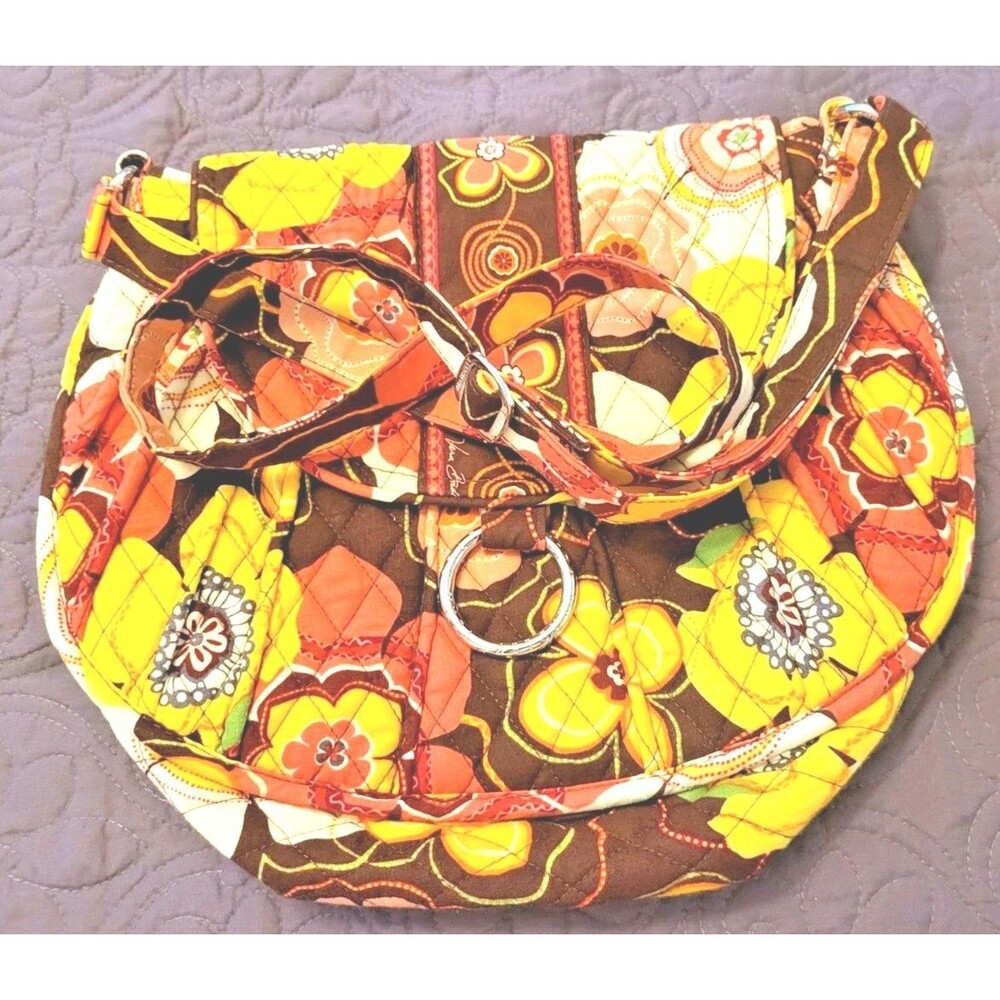 MINT Vintage Y2K Vera Bradley Pink Buttercup Reversible Saddle Bag Retired Print